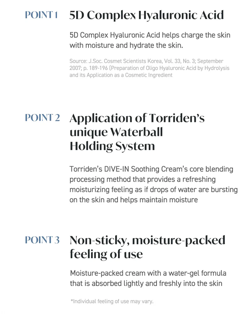 Torriden - DIVE-IN Low Molecular Hyaluronic Acid Soothing Cream